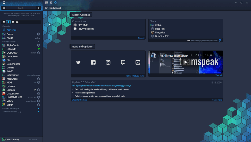 Closed beta access - Announcements - TeamSpeak