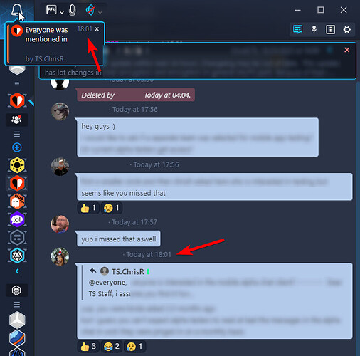 top secret redacted chat with bug mention notify