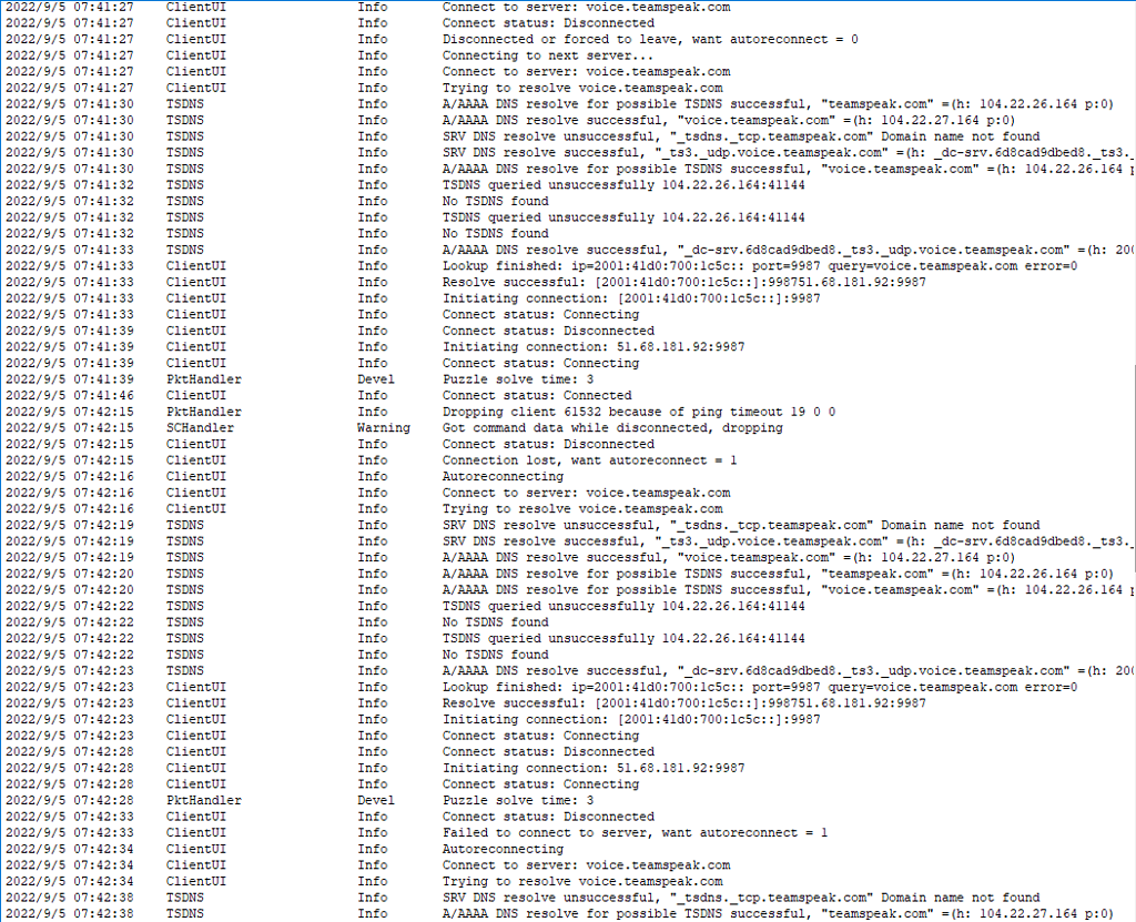 Unlimited Disconnected timing Out From Servers TeamSpeak 3 Client unlimited-disconnected-timing-out-from-servers-teamspeak-3-client