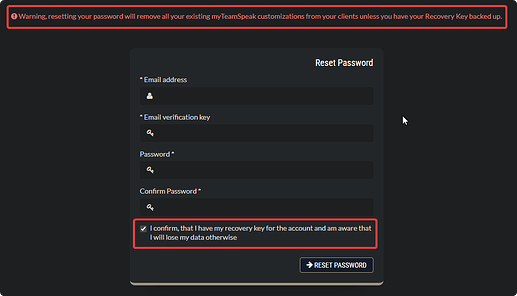 myTS Şifre sıfırlama onayı